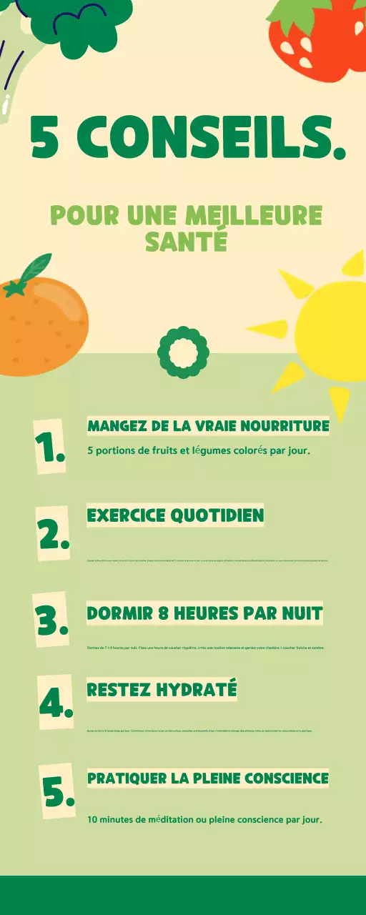 5 conseils pour une meilleure santé infographie