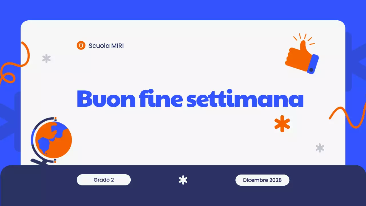 Presentazione dell'agenda di classe moderna blu