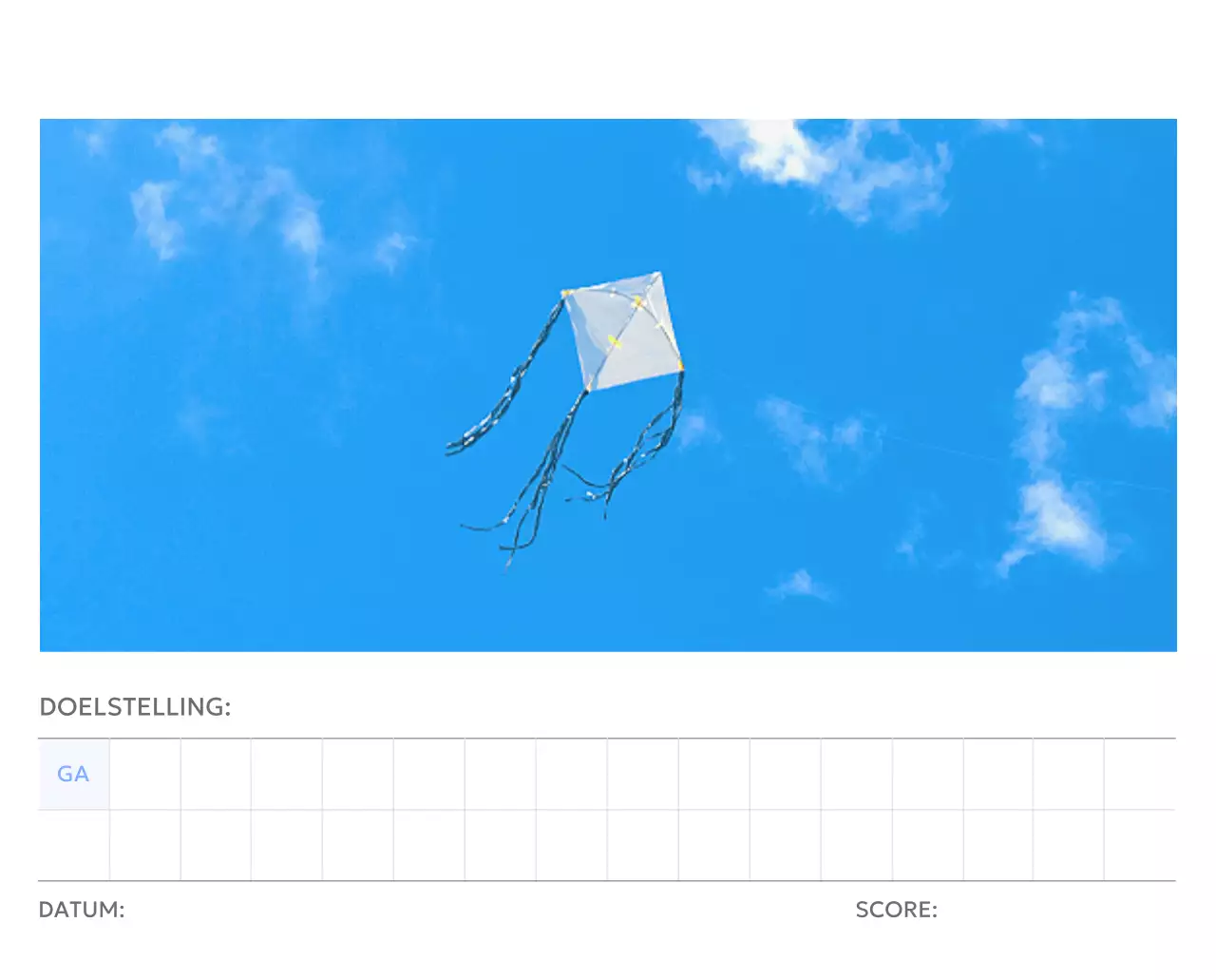 Photo goal tracker kalender met een vleugje blauw