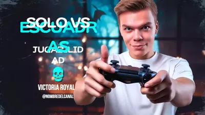 Anuncio de juego moderno azul