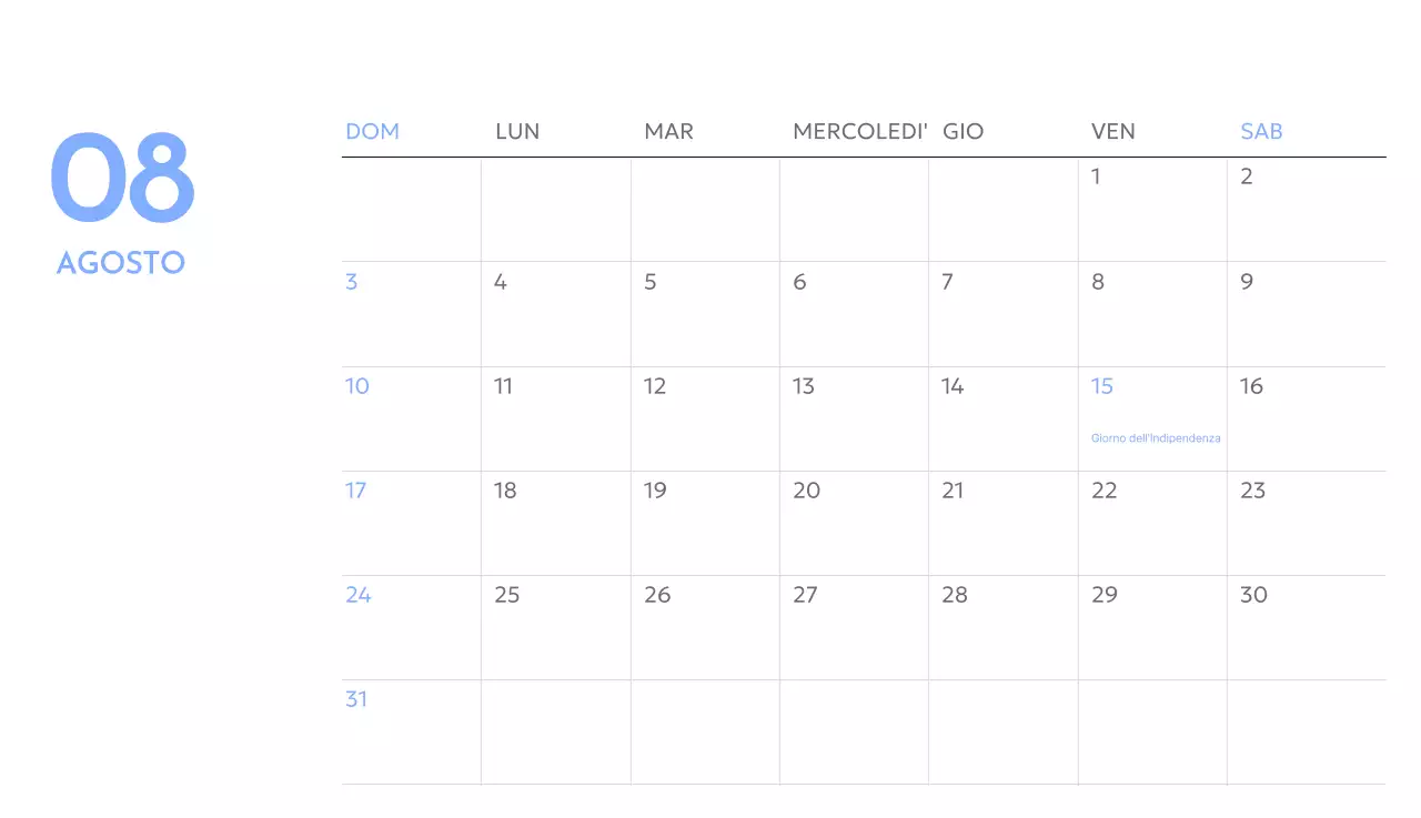 Calendario con foto tracciatore di obiettivi con un tocco di blu
