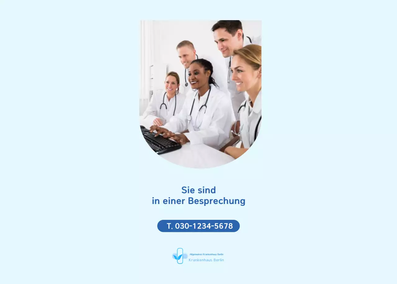 Blauer moderner Krankenhauskalender