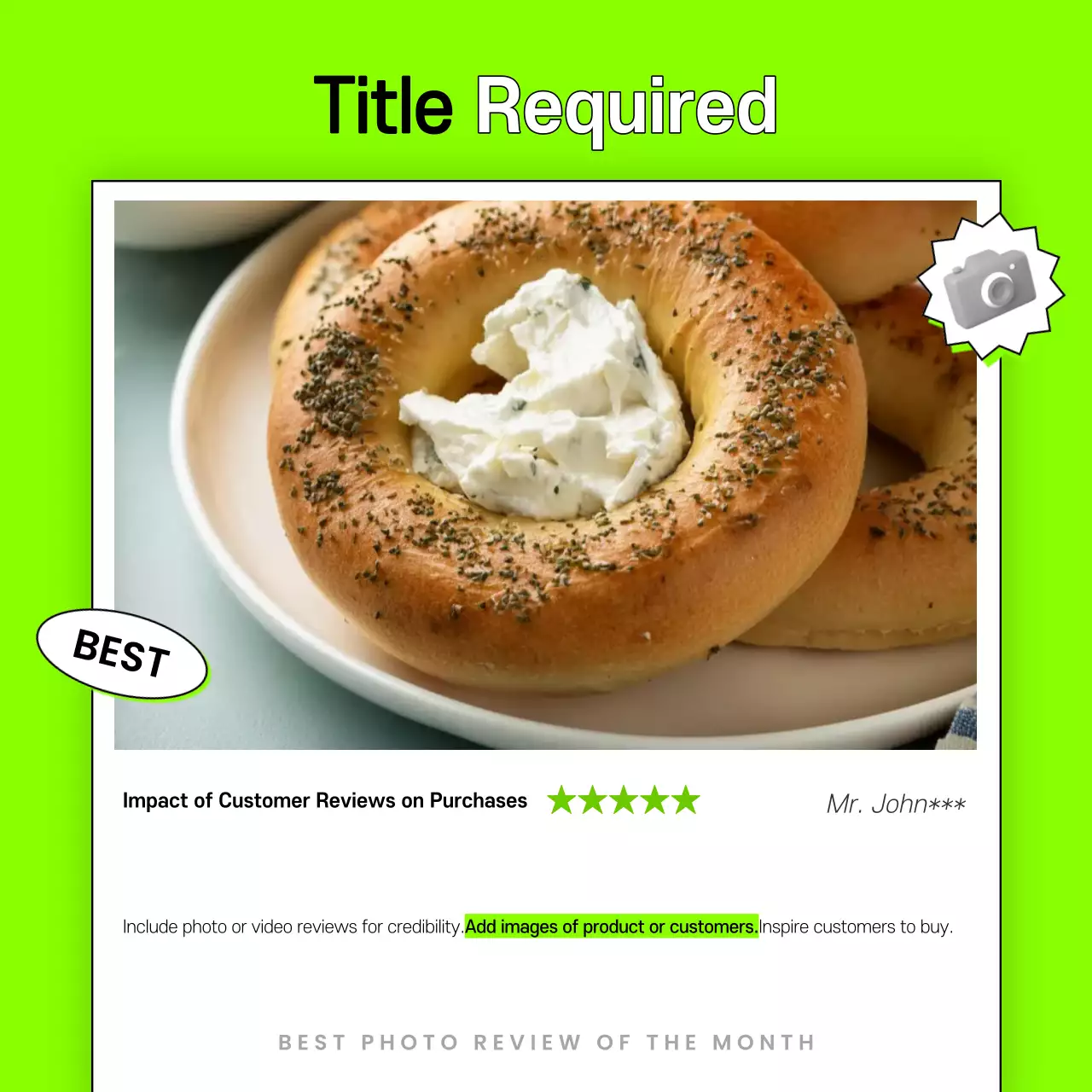 A pop of customer reviews in fluorescent and chartreuse