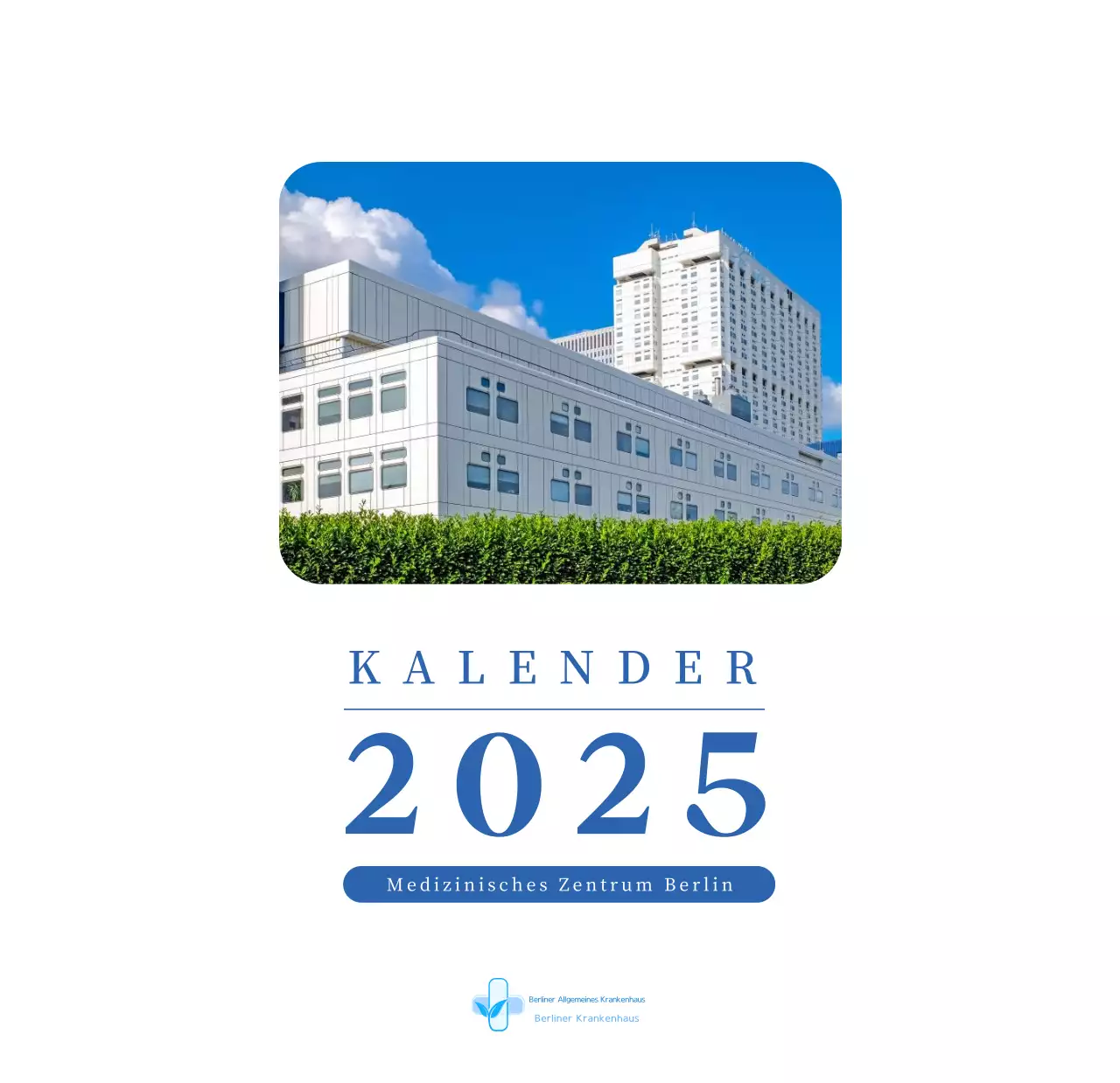 Blauer moderner Krankenhauskalender