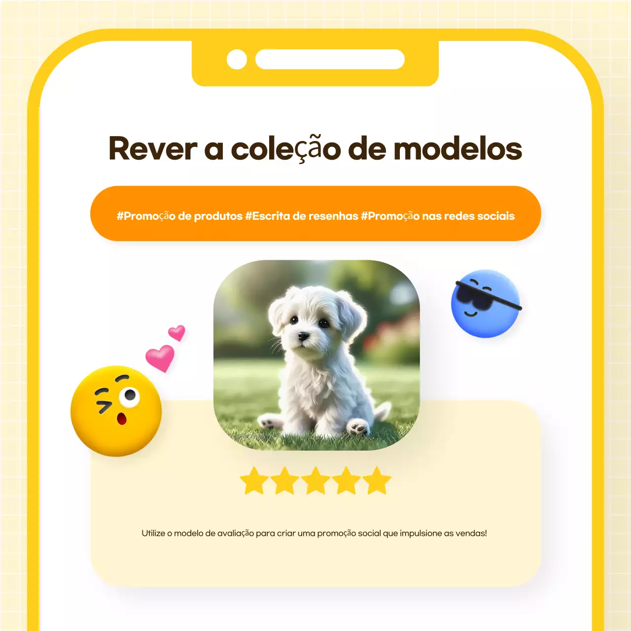 Promover o modelo de revisão simples amarelo