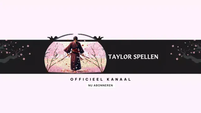 roze zwart gaming youtube kanaal sjabloon traditionele stijl