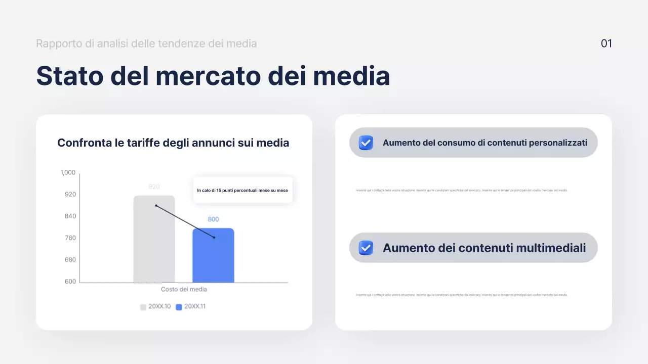 Rapporto analitico di marketing moderno blu navy