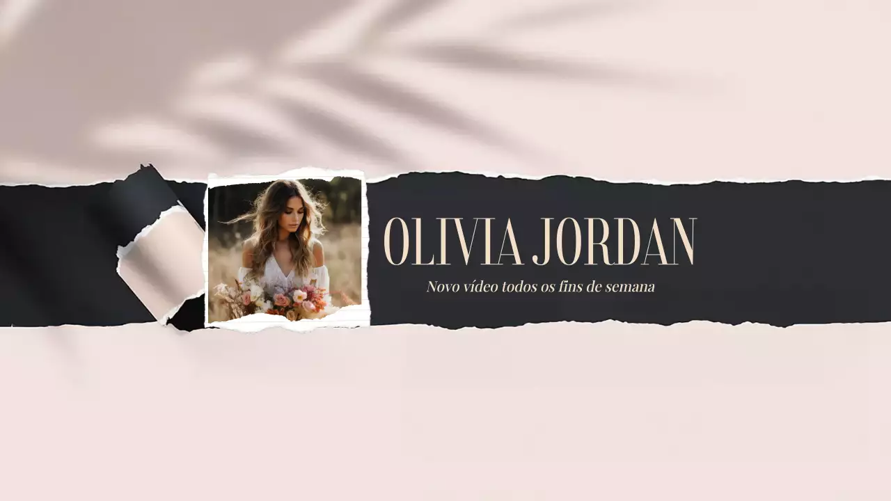 Banner de vídeo moderno bege Arte do canal YouTube