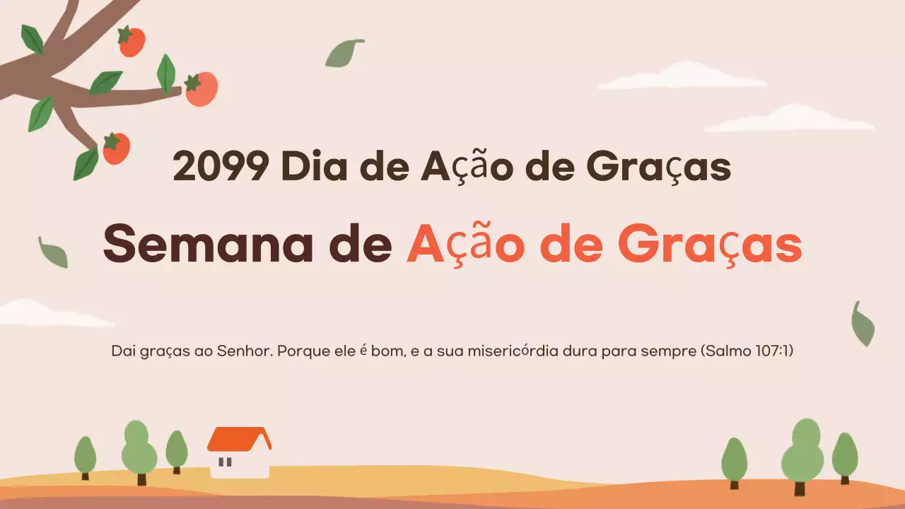 Celebração de Ação de Graças Bege e Simples