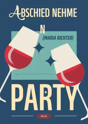 Rote Retro-Abschiedseinladung