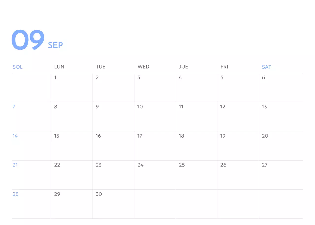 Calendario fotográfico de seguimiento de objetivos con un toque de azul