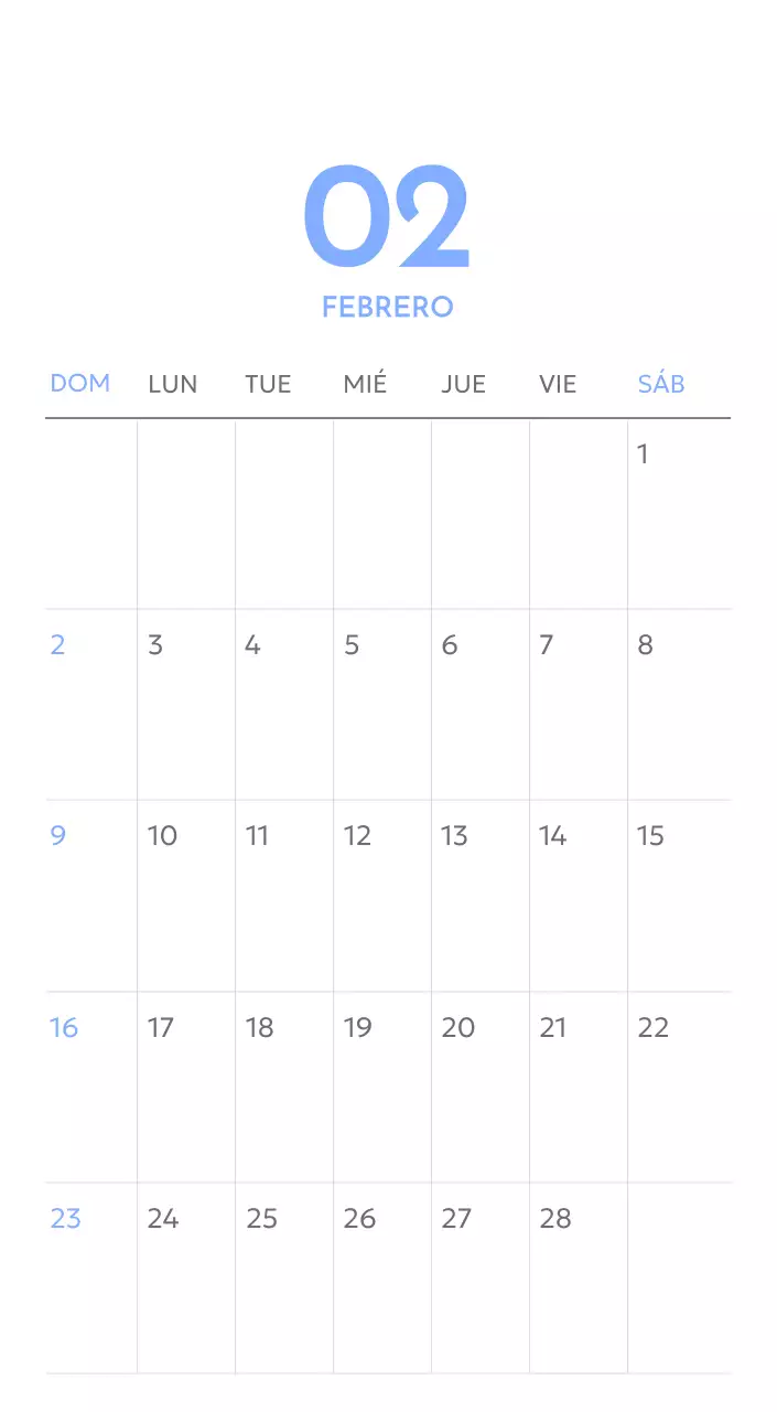 Calendario fotográfico de seguimiento de objetivos con un toque de azul