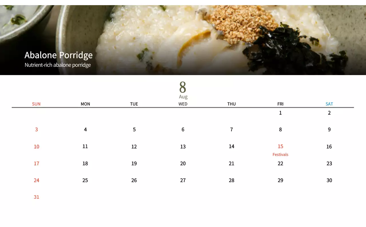 Kalender Makanan Tradisional Krem