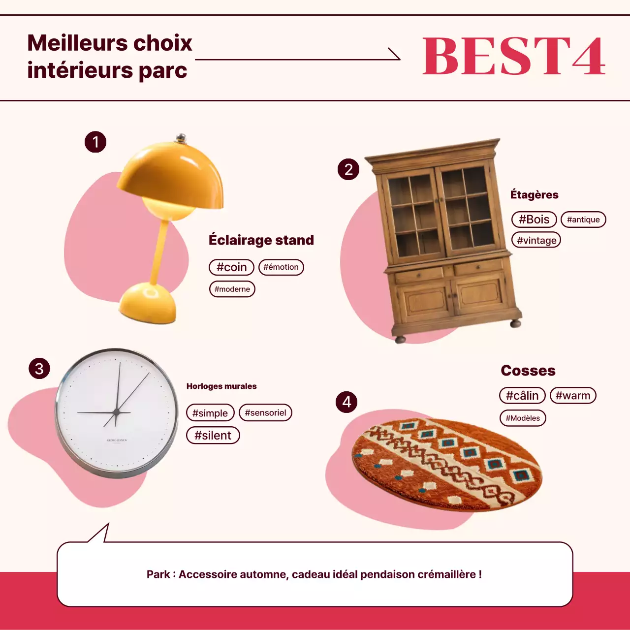 Conseils de mode automnale moderne rouge