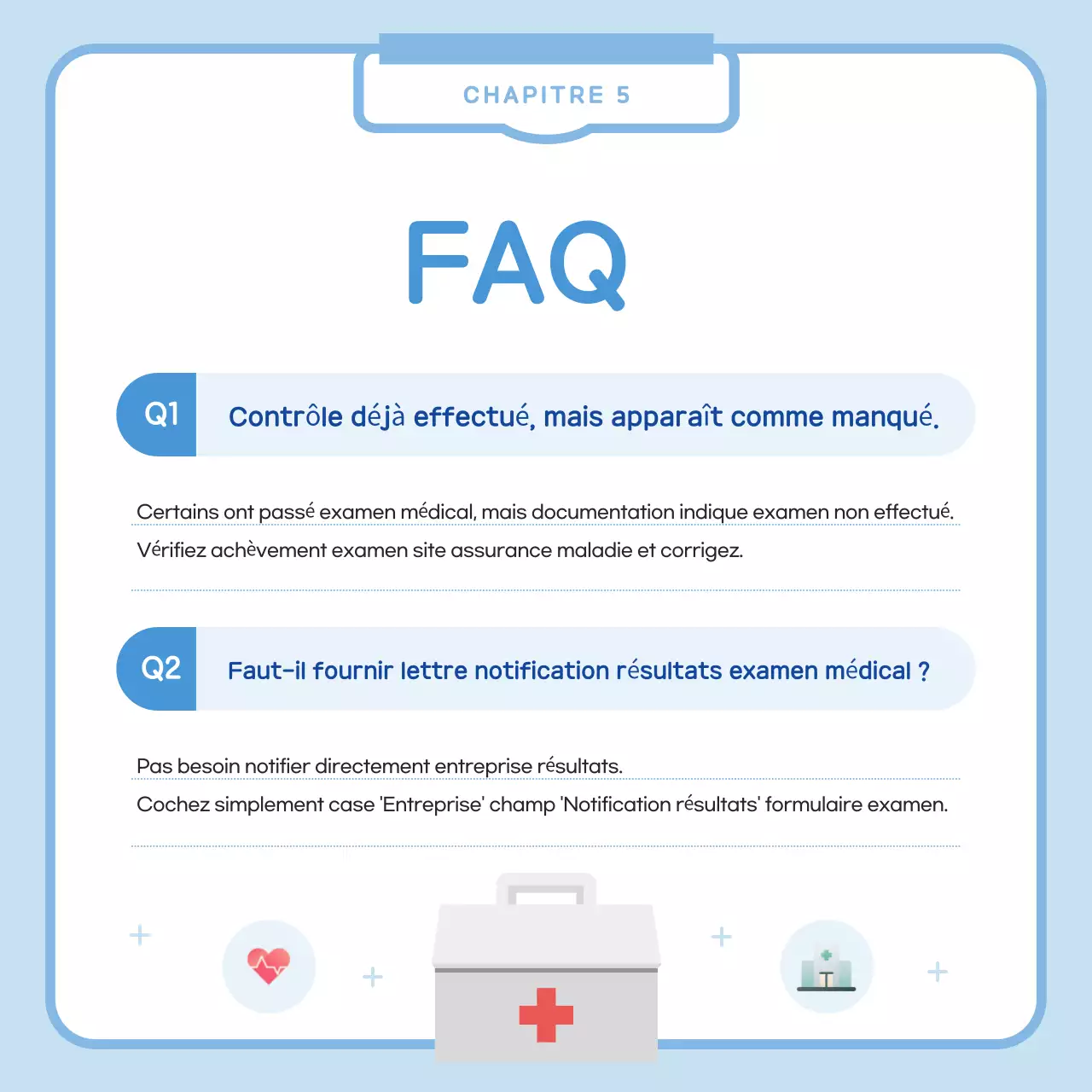 Avis de bilan de santé simple en bleu clair