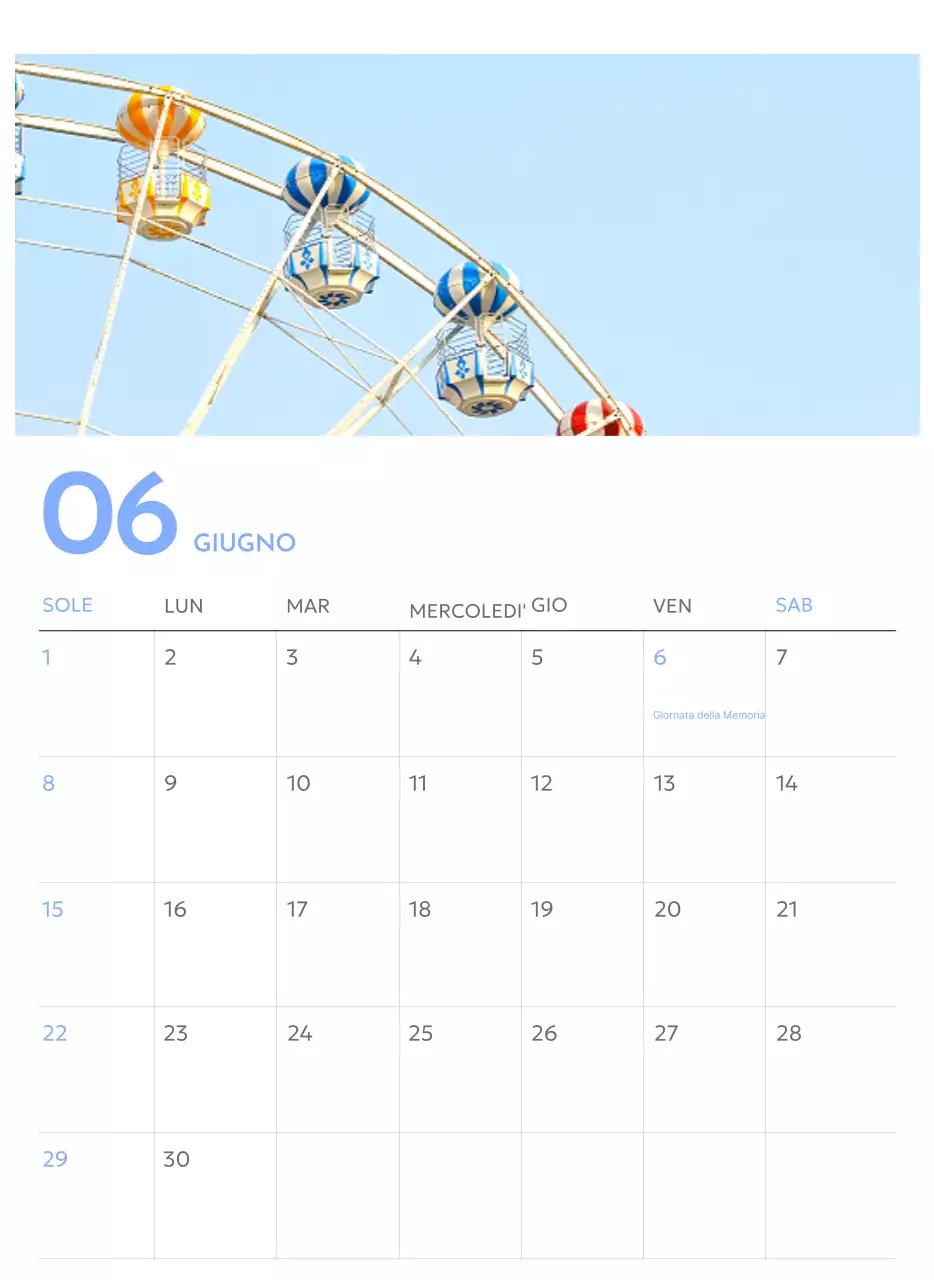 Calendario con foto tracciatore di obiettivi con un tocco di blu