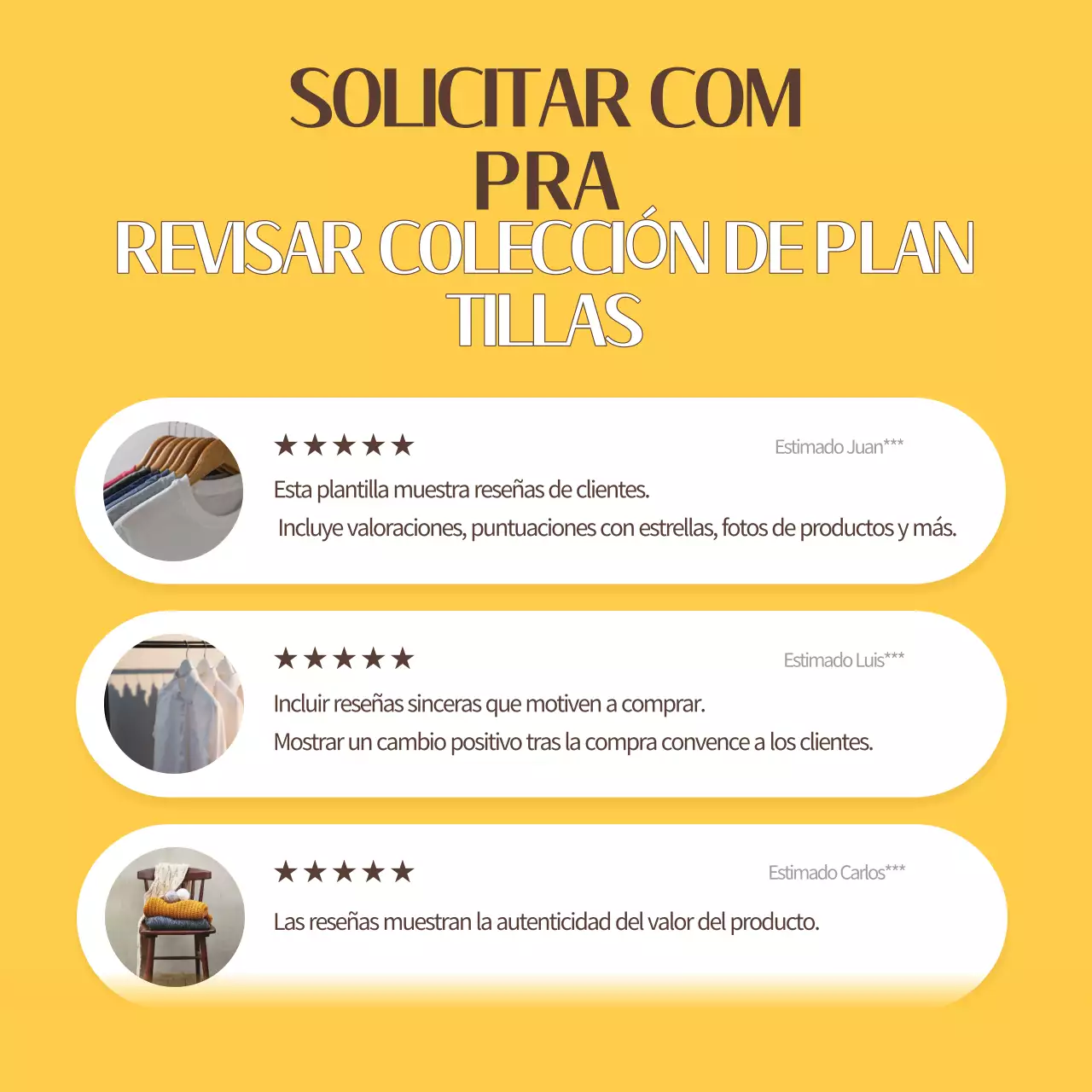 Una colección de plantillas sencillas de revisión en amarillo