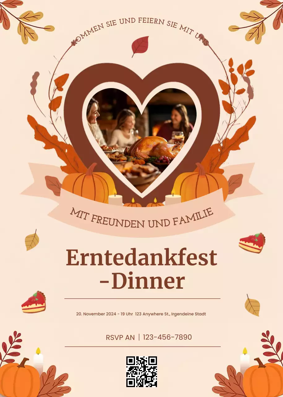 Einladung zum Thanksgiving-Dinner in Braun