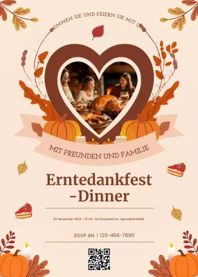 Einladung zum Thanksgiving-Dinner in Braun