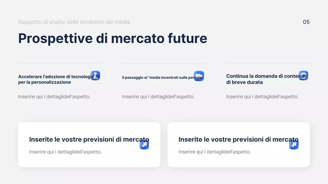Rapporto analitico di marketing moderno blu navy