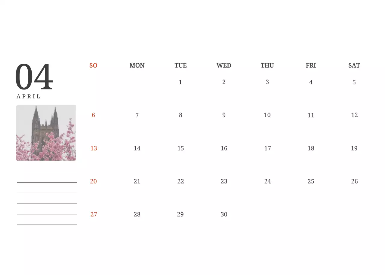 Ein fotografischer Konzeptkalender, der Kirchen in Landschaftsbildern zeigt