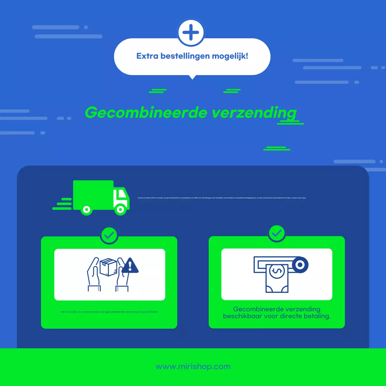 Promote blue modern verzendinstructies