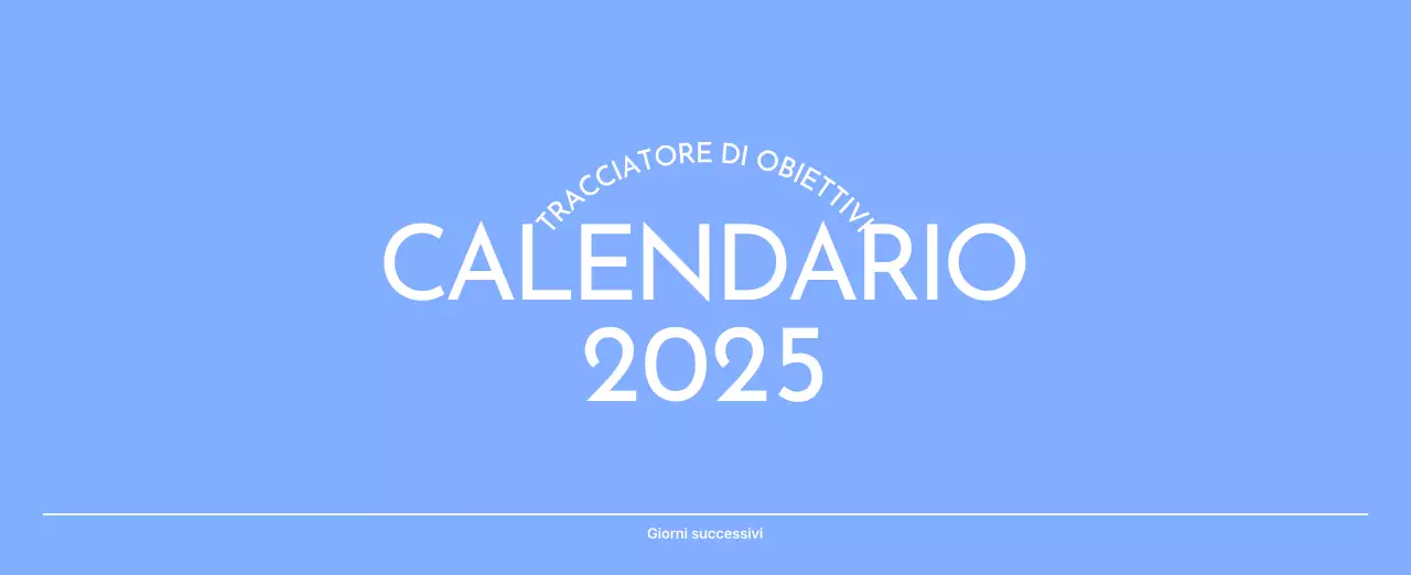 Calendario con foto tracciatore di obiettivi con un tocco di blu