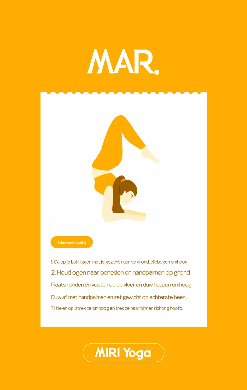 Oranje Minimalistische Yoga Promotiekalender