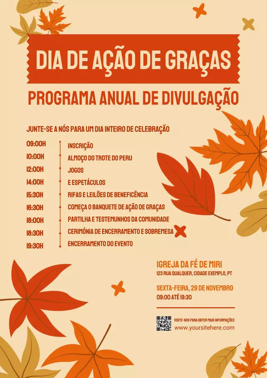 Cartaz de ação de graças caloroso