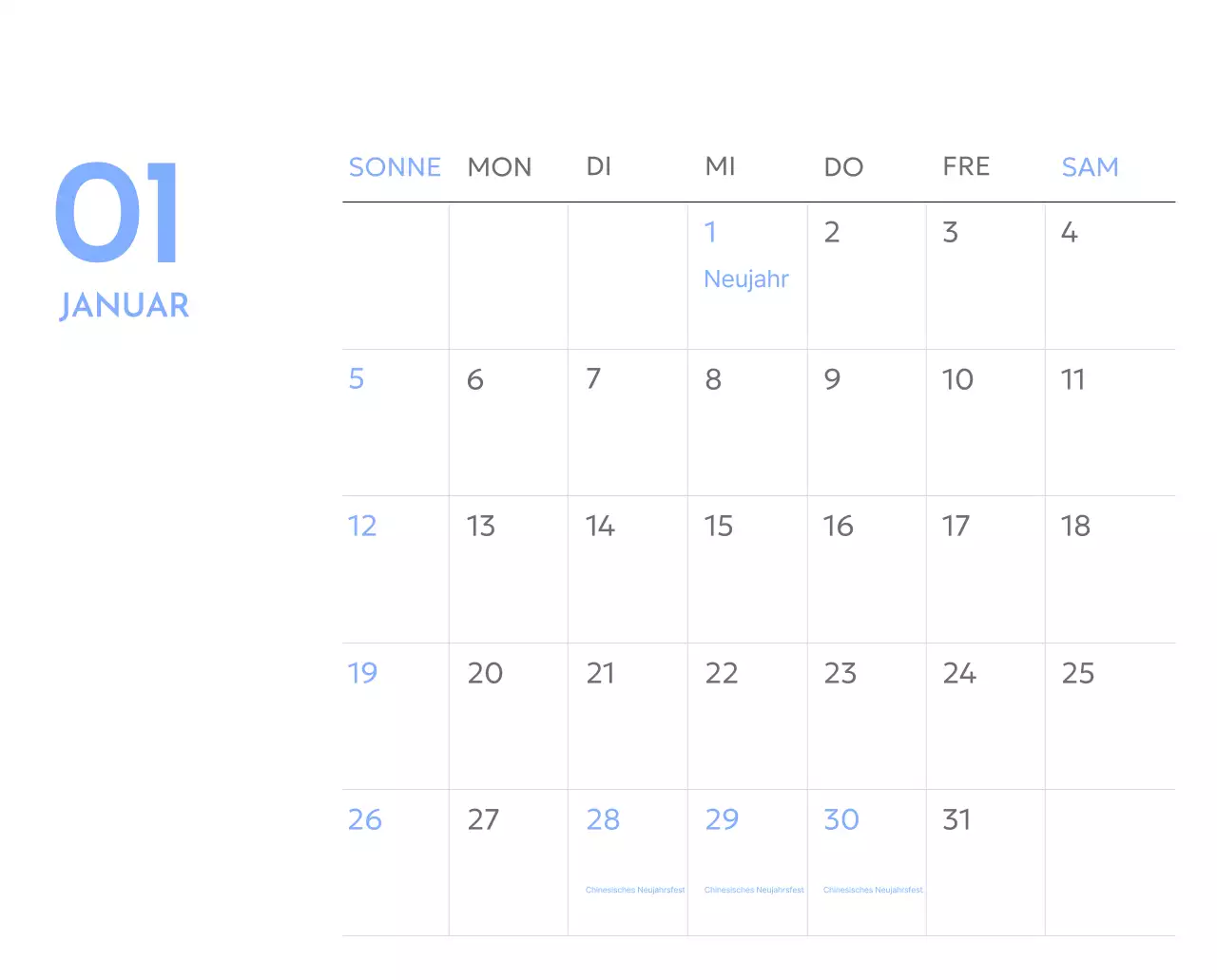 Foto-Zielverfolgungskalender mit einem Hauch von Blau