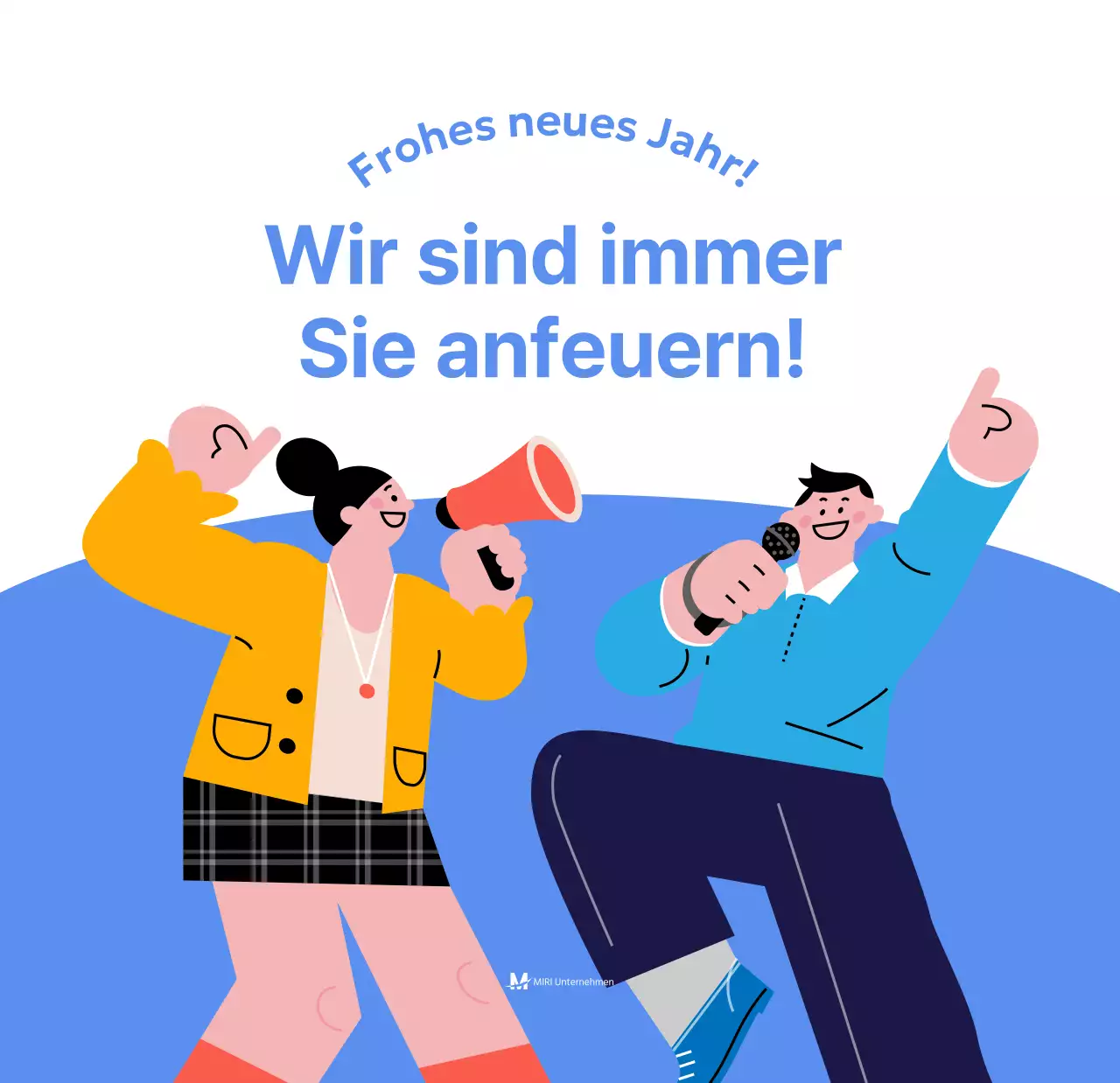 Motivationskalender mit energiegeladenen Illustrationen und positiven Zitaten auf hellblauem Hintergrund