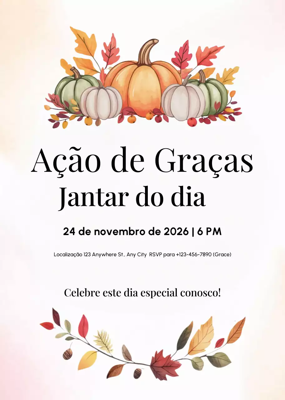 convite de jantar rústico bege