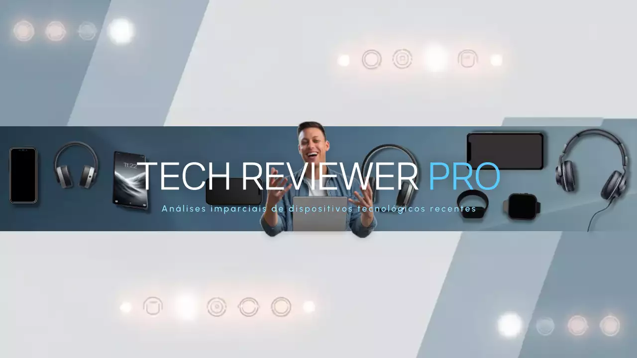 Anúncio azul de tecnologia moderna