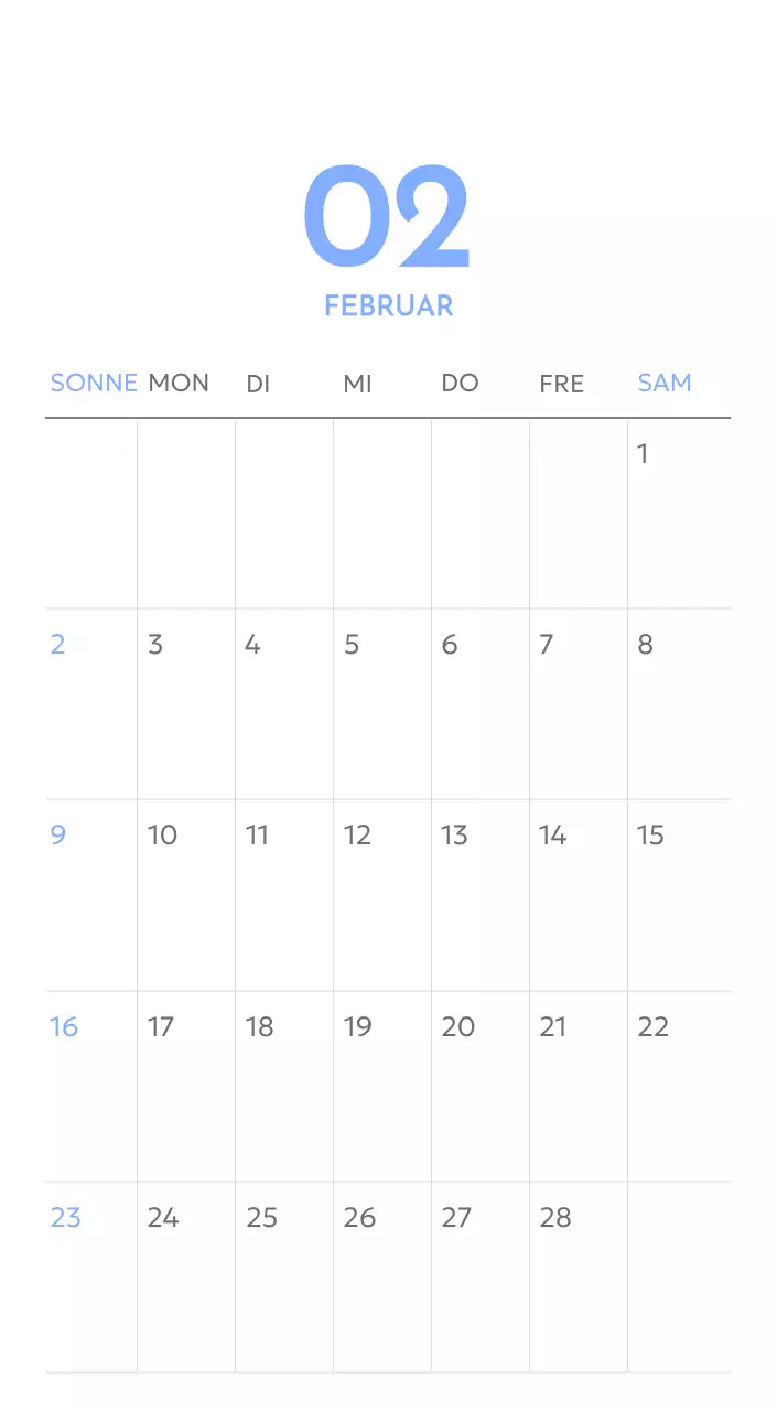 Foto-Zielverfolgungskalender mit einem Hauch von Blau