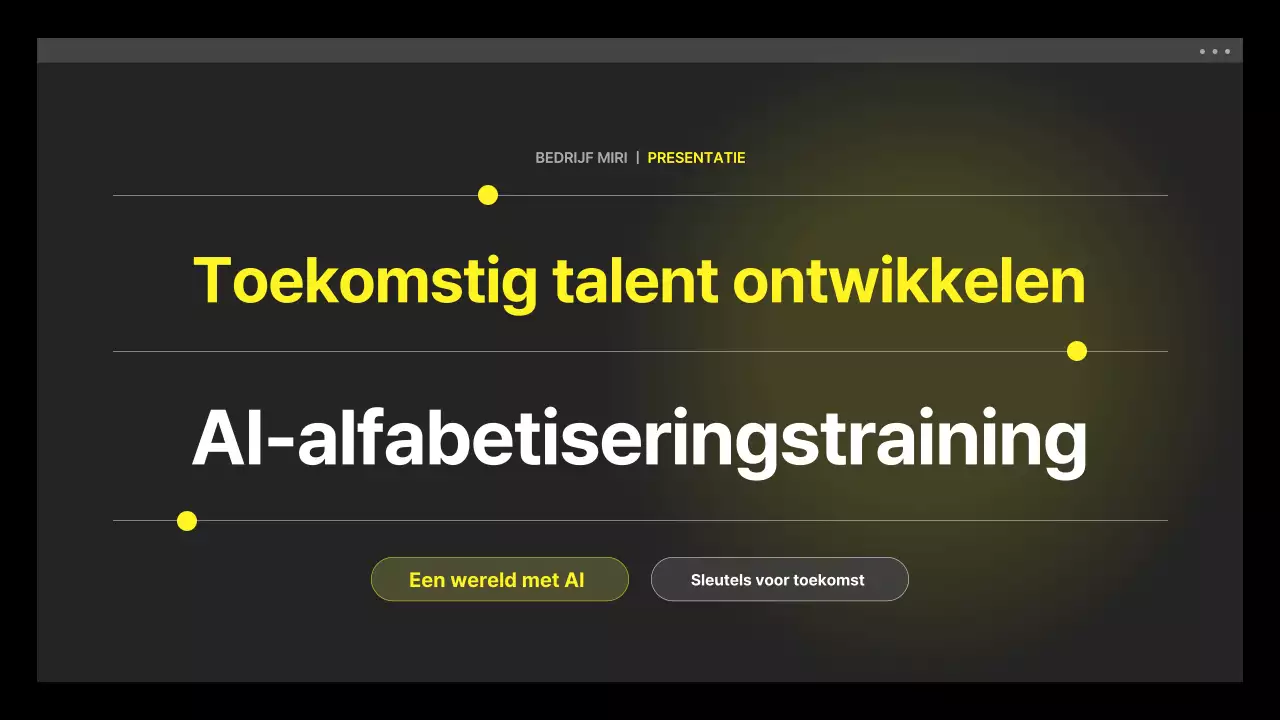 Geel en zwart, cyberachtig AI-alfabetiseringsmateriaal