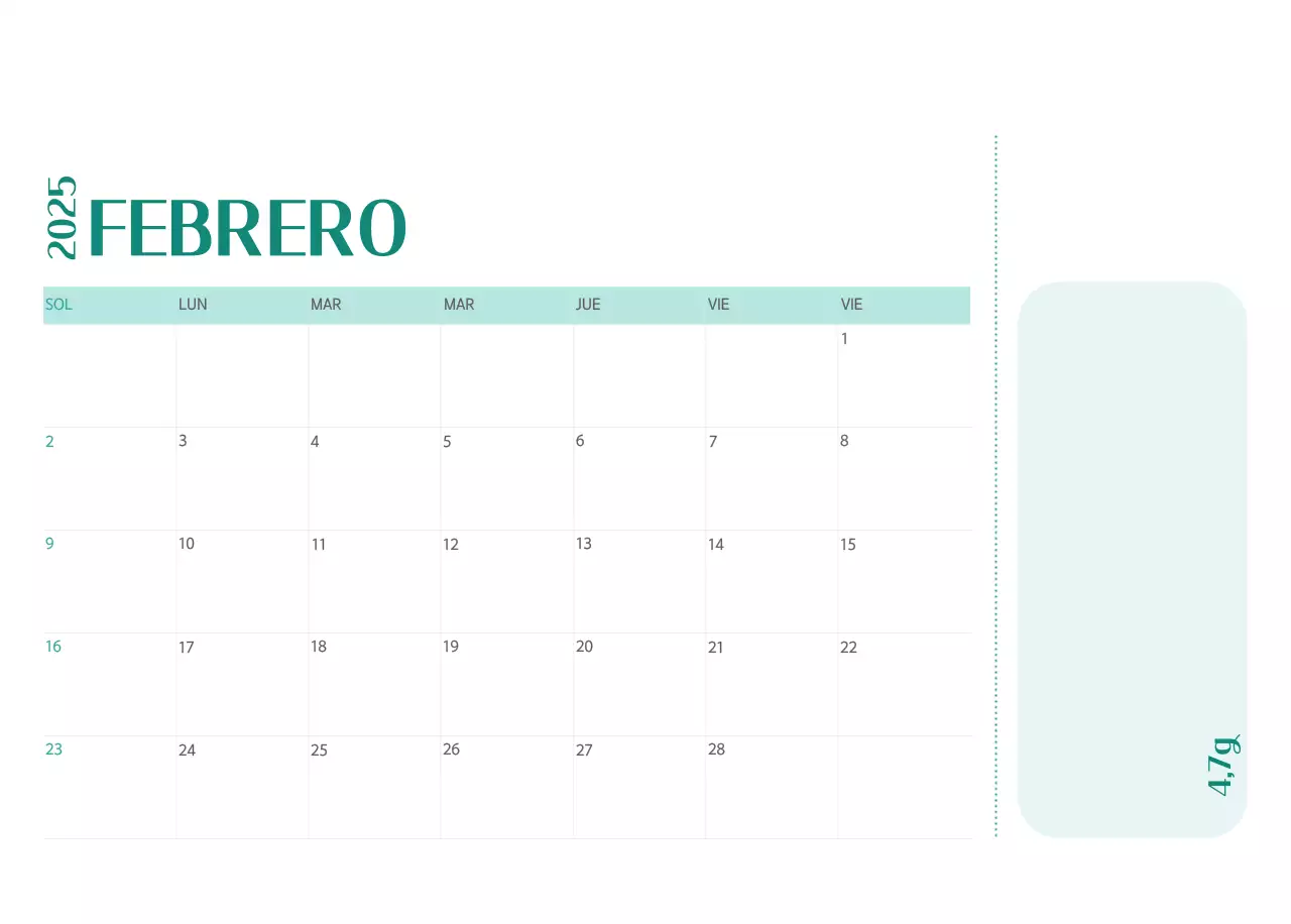 Calendario hospitalario en marco de fotos verde