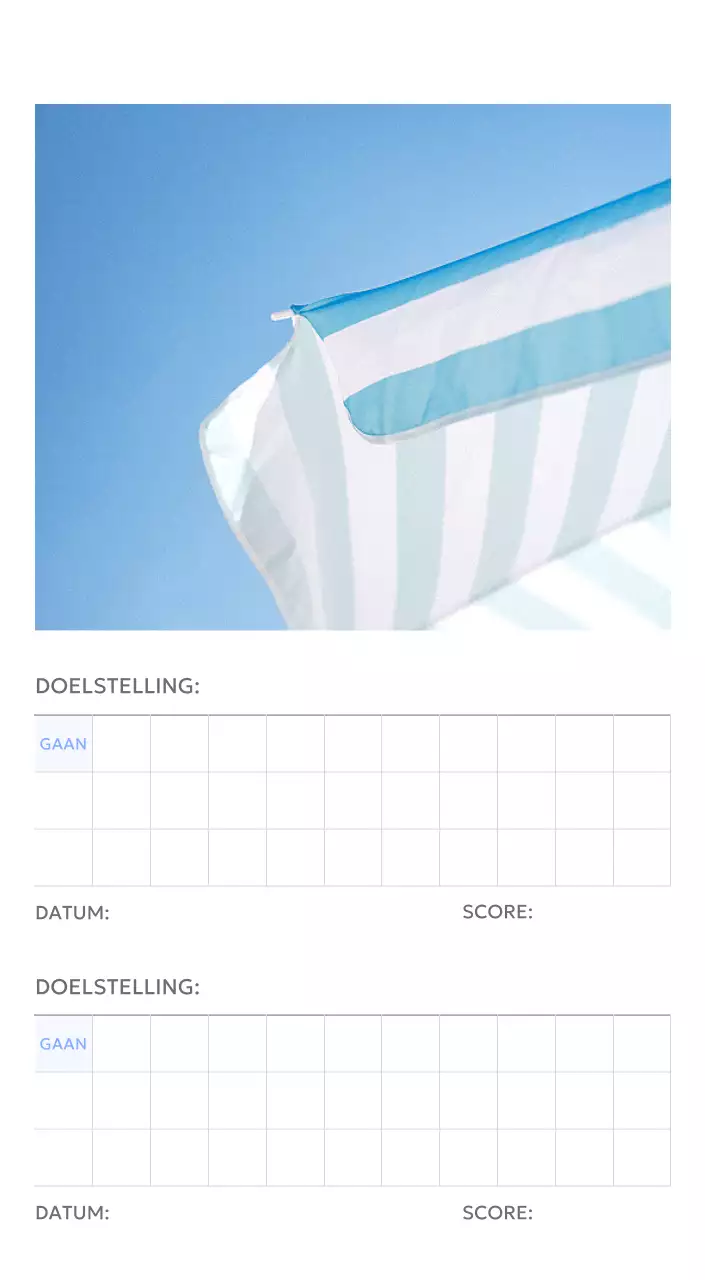 Photo goal tracker kalender met een vleugje blauw
