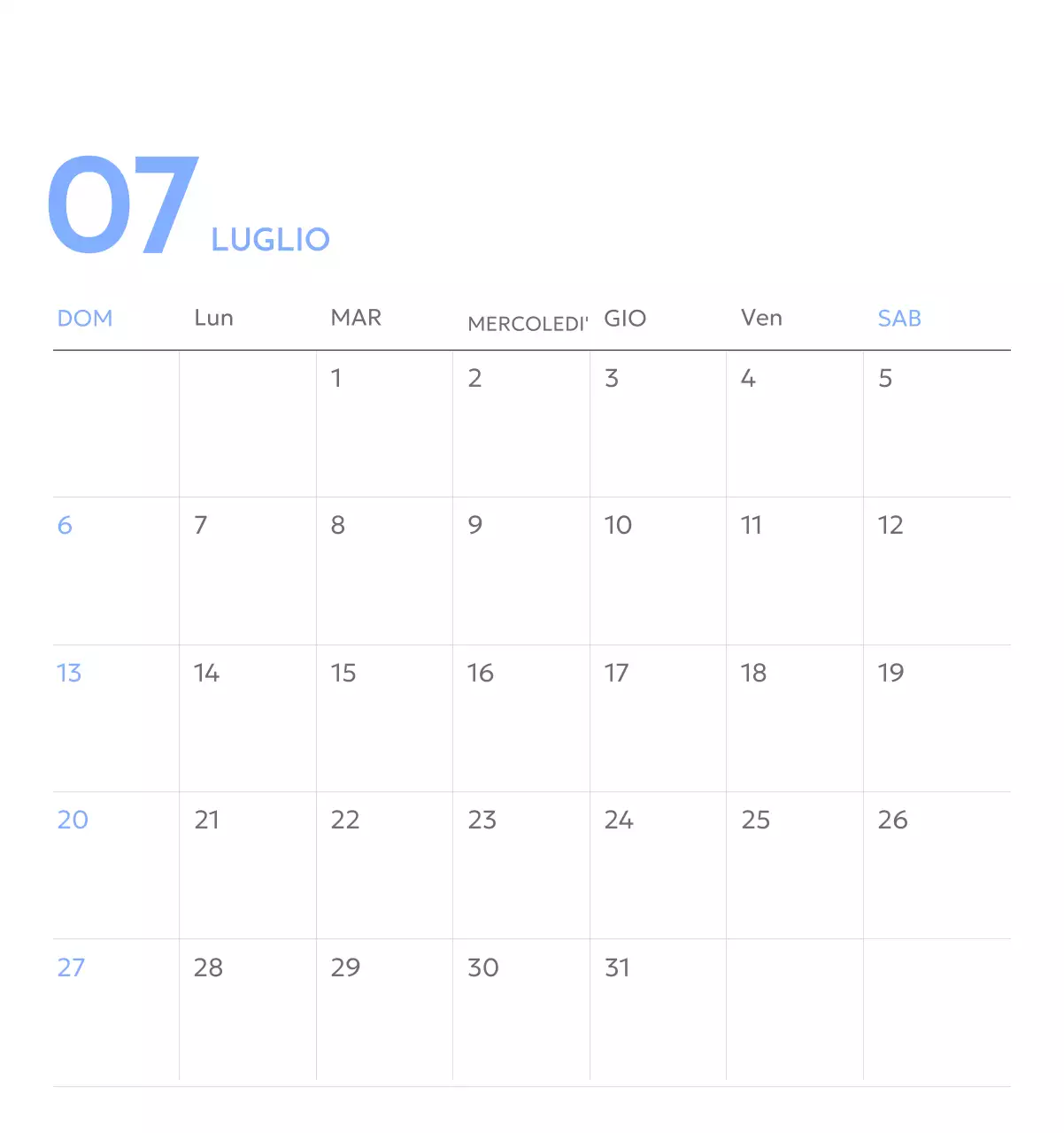 Calendario con foto tracciatore di obiettivi con un tocco di blu