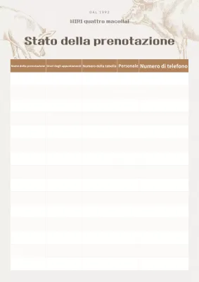Tradizione beige di comunicazione delle informazioni di prenotazione