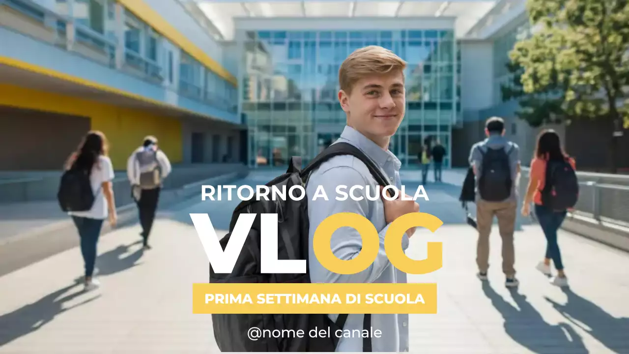 giallo blu bianco back to school vlog moderno