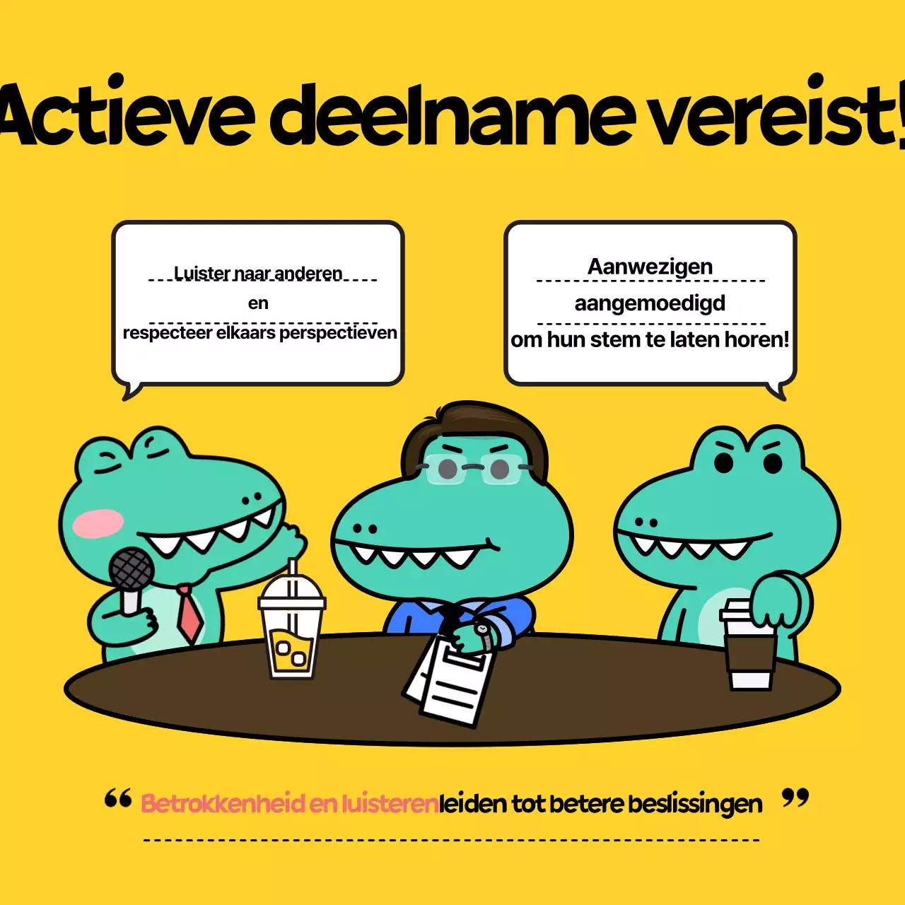 De gele en mooie nieuwsbrief voor bedrijfsbijeenkomsten