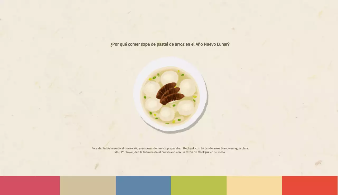 Calendario de comidas tradicionales en beige