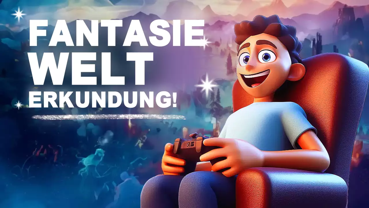 Bunte Fantasy-Spielwerbung
