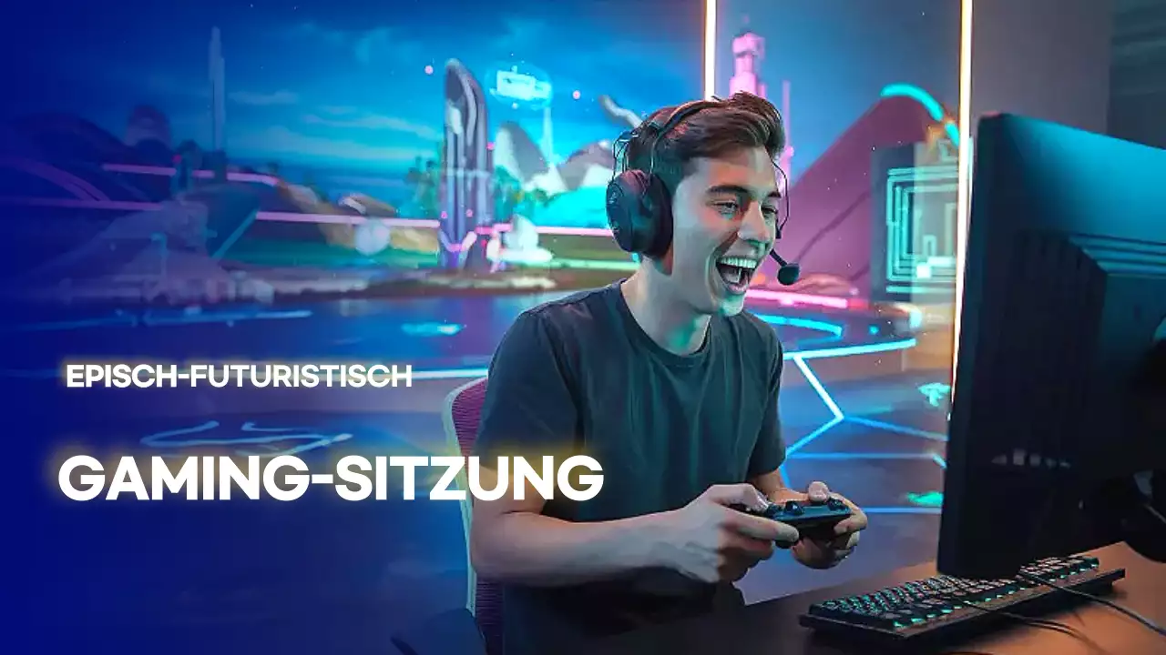 Blaue futuristische Gaming-Anzeige