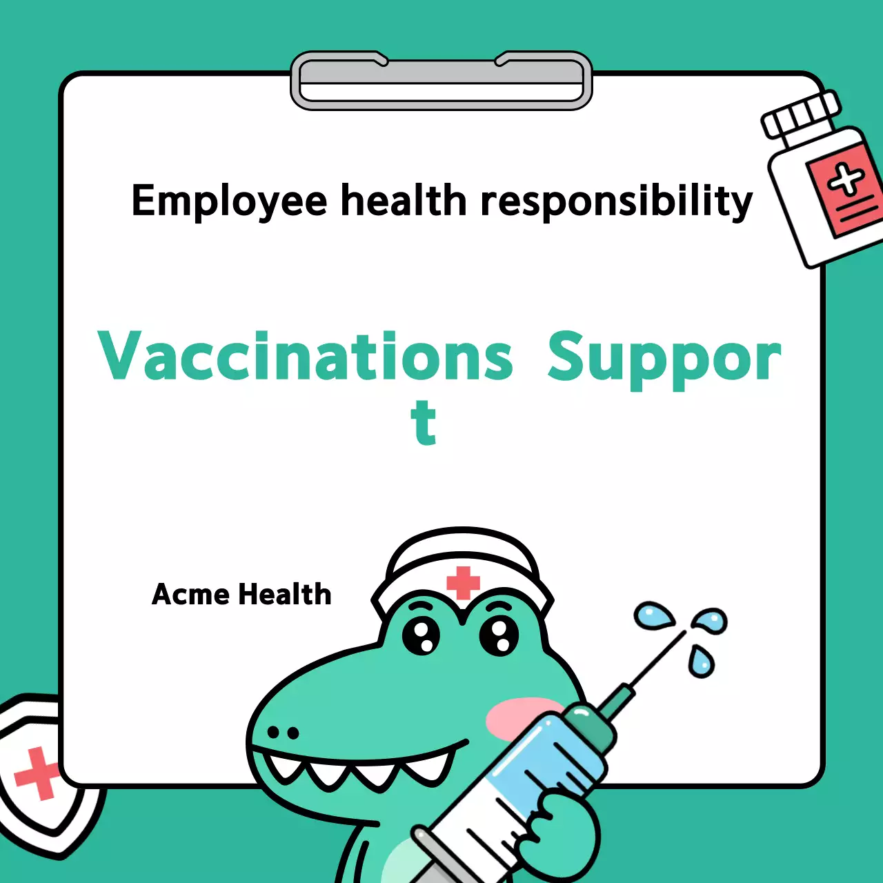 Green Cartoon Health Announcement Instagram Carousel