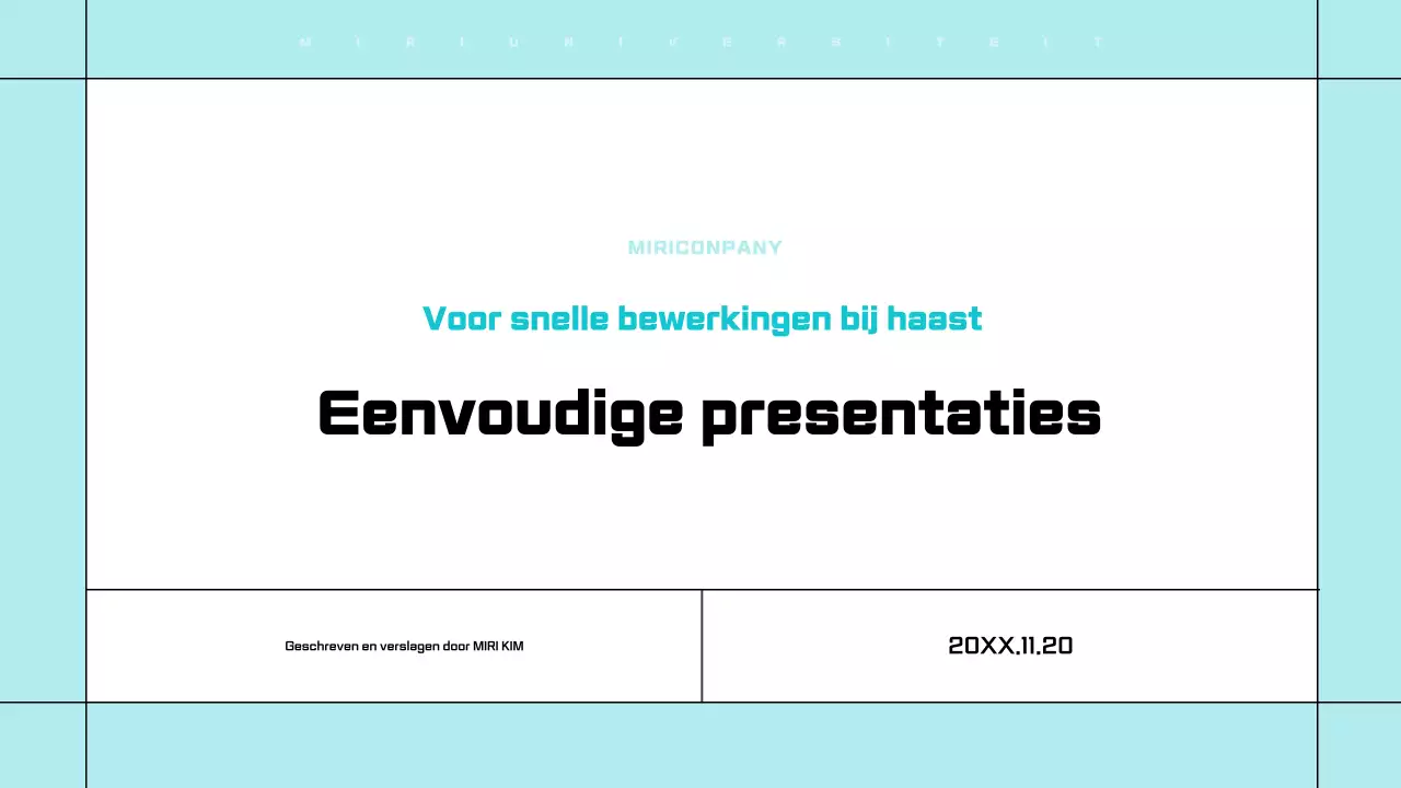 Strakke, eenvoudig te bewerken presentaties in wit en lichtblauw