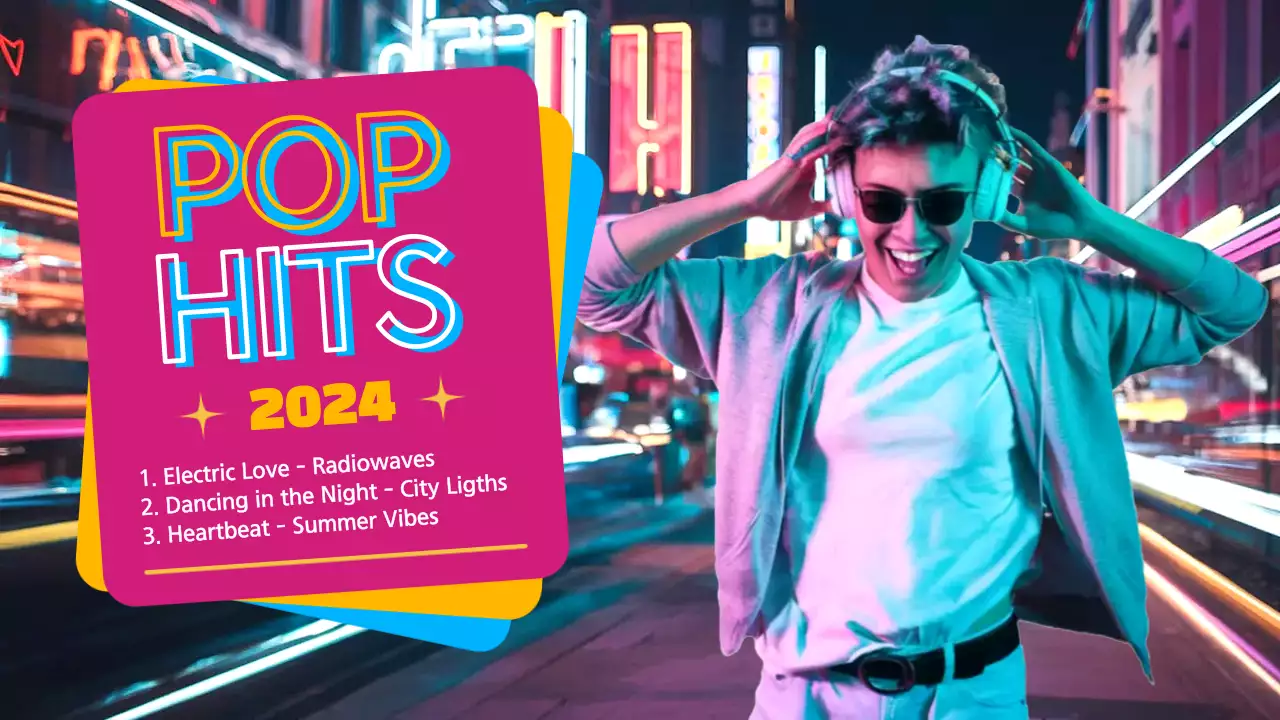 lista de reproducción de música de moda en neón