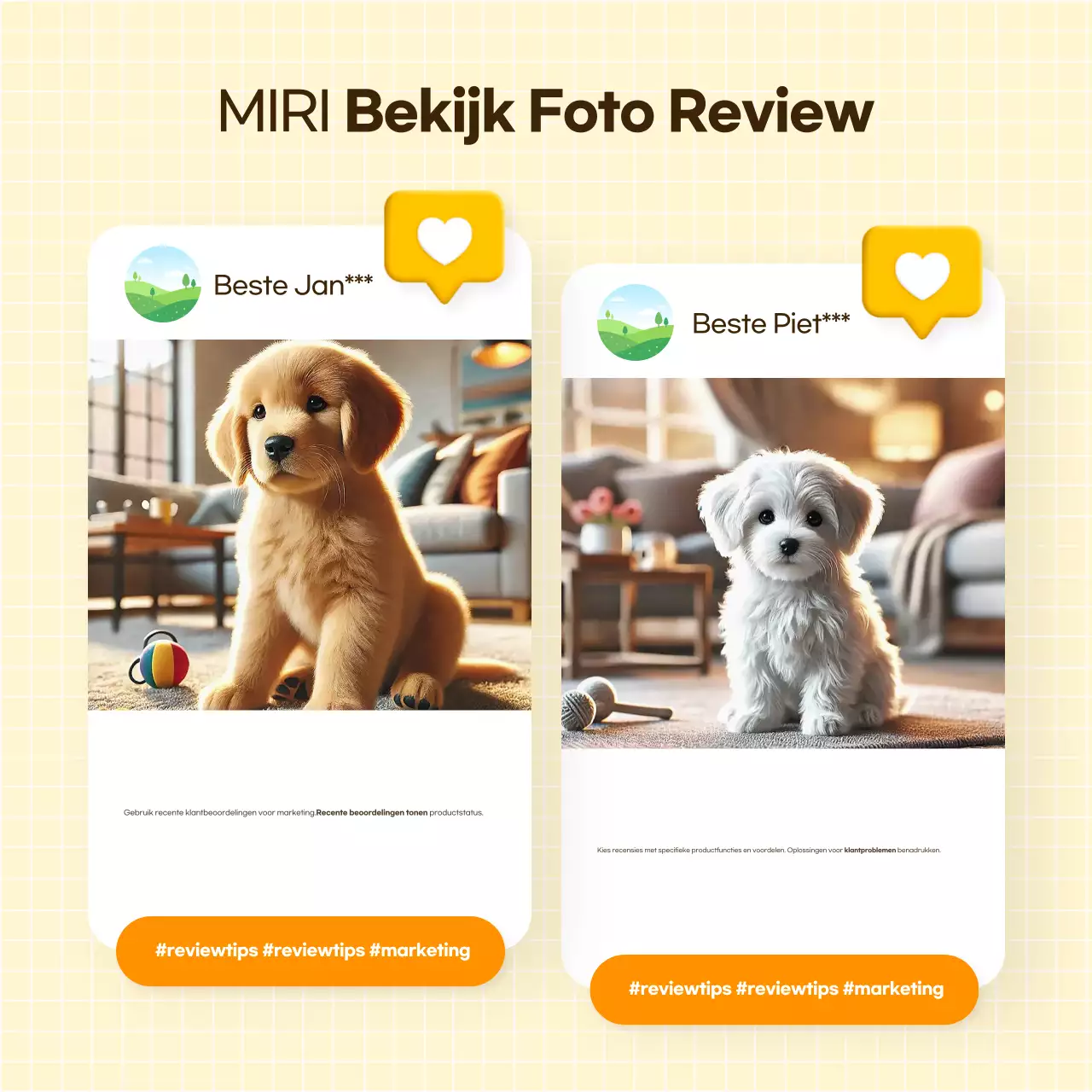 Promoot gele eenvoudige beoordelingssjabloon