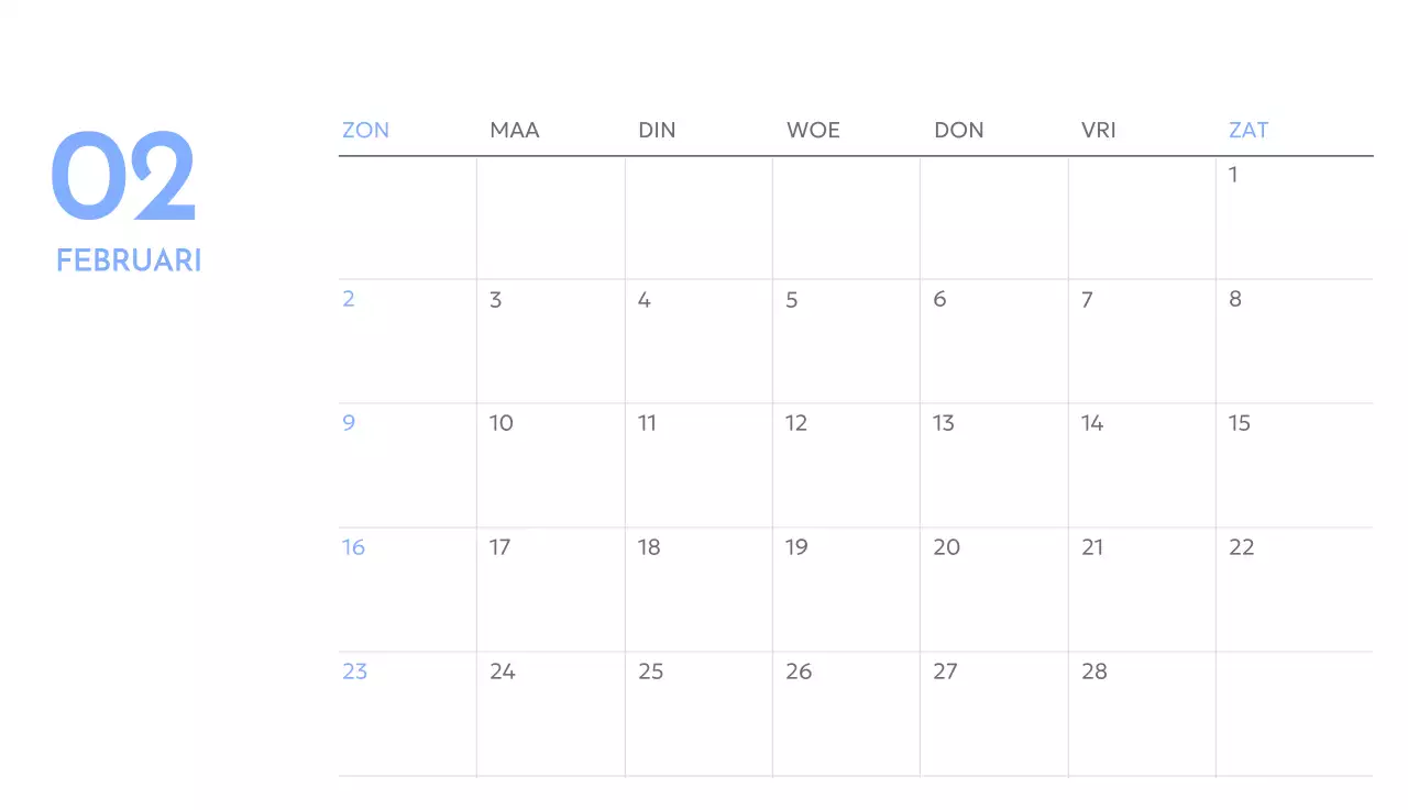 Photo goal tracker kalender met een vleugje blauw