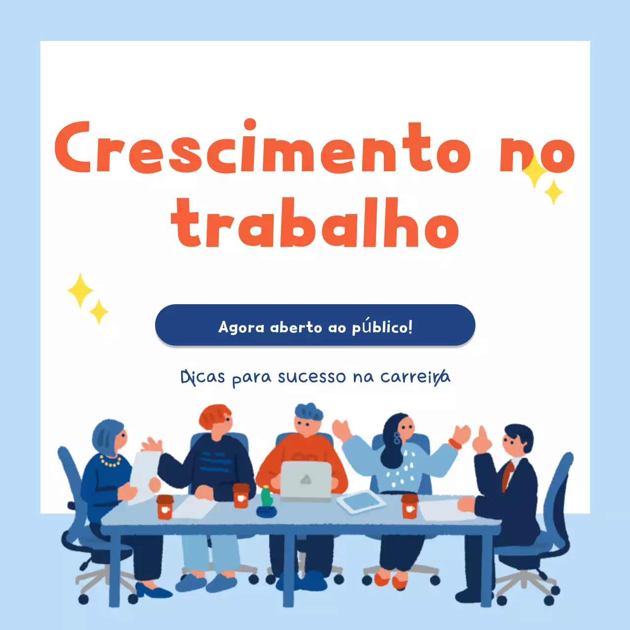 Local de trabalho moderno azul claro comunicar crescimento